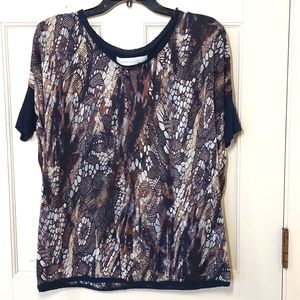 Zara Oversized Bubbled Ink Print tee, Size M